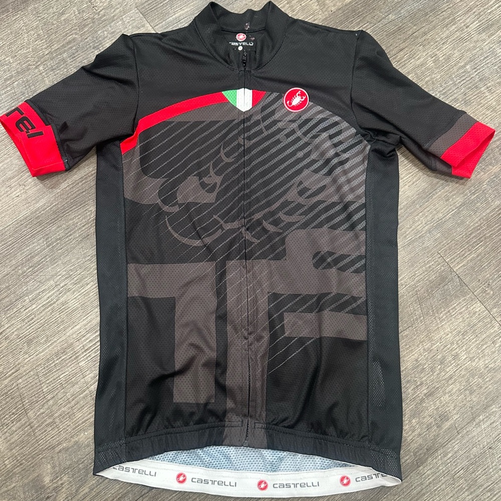 Castelli Men’s Cycling Full Zip Up Small Biking Jersey Short Sleeve